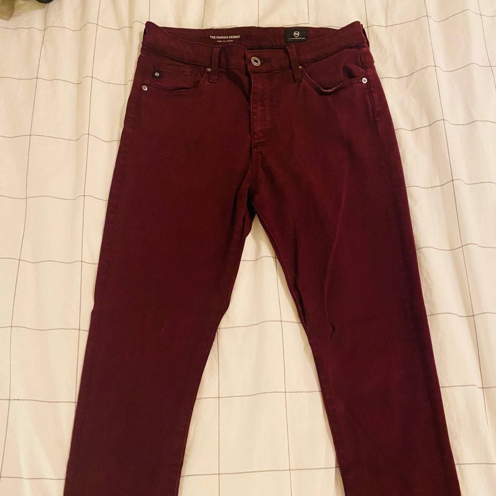AG Farrah high rise Maroon jeans